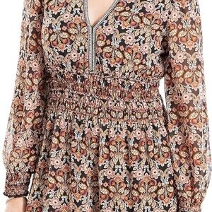 Floral Long Sleeve Mini Dress